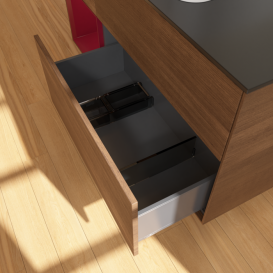 Тумба под раковину Villeroy & Boch Finion 120х50,1 см с подсветкой МДФ шпон грецкого ореха/стекло черное матовое F412HBGN