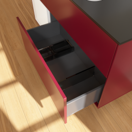 Тумба под раковину Villeroy & Boch Finion 120х50,1 см с подсветкой МДФ пион матовый лак/стекло черное матовое F412MTHB