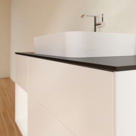 Тумба под раковину Villeroy & Boch Finion 120х50,1 см с подсветкой МДФ белый матовый лак/стекло черное матовое F412MTMT