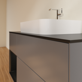 Тумба под раковину Villeroy & Boch Finion 120х50,1 см с подсветкой МДФ антрацит матовый лак/стекло черное матовое F412PDGK