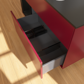 Тумба под раковину Villeroy & Boch Finion 120х50,1 см с подсветкой МДФ пион матовый лак/стекло черное матовое F412PDHB