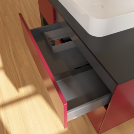 Тумба под раковину Villeroy & Boch Finion 120х50,1 см с подсветкой МДФ пион матовый лак/стекло черное матовое F412PDHB