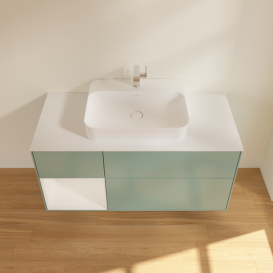 Тумба под раковину Villeroy & Boch Finion 120х50,1 см с подсветкой МДФ оливковый матовый лак/стекло белое матовое F411GFGM