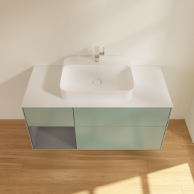 Тумба под раковину Villeroy & Boch Finion 120х50,1 см с подсветкой МДФ оливковый матовый лак/стекло белое матовое F411GKGM