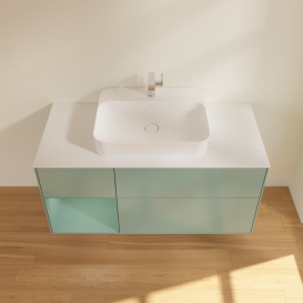 Тумба под раковину Villeroy & Boch Finion 120х50,1 см с подсветкой МДФ оливковый матовый лак/стекло белое матовое F411GMGM