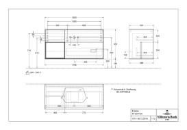 Тумба под раковину Villeroy & Boch Finion 120х50,1 см с подсветкой МДФ оливковый матовый лак/стекло белое матовое F411GMGM