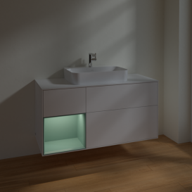 Тумба под раковину Villeroy & Boch Finion 120х50,1 см с подсветкой МДФ белый матовый лак/стекло белое матовое F411GMMT