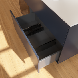 Тумба под раковину Villeroy & Boch Finion 120х50,1 см с подсветкой МДФ темно-синий матовый лак/стекло белое матовое F411GNHG