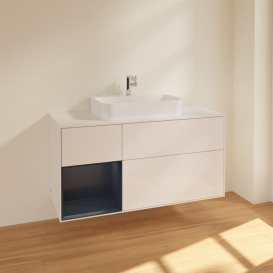 Тумба под раковину Villeroy & Boch Finion 120х50,1 см с подсветкой МДФ глянцевый белый лак/стекло белое матовое F411HGGF