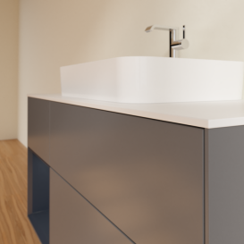 Тумба под раковину Villeroy & Boch Finion 120х50,1 см с подсветкой МДФ антрацит матовый лак/стекло белое матовое F411HGGK