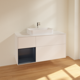 Тумба під раковину Villeroy & Boch Finion 120х50,1 см із підсвічуванням МДФ білий матовий лак/скло біле матове F411HGMT