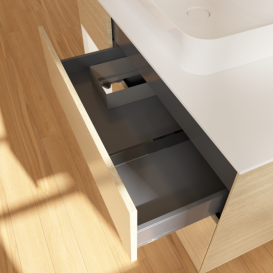 Тумба под раковину Villeroy & Boch Finion 120х50,1 см с подсветкой МДФ шпон дуба/стекло белое матовое F411MTPC