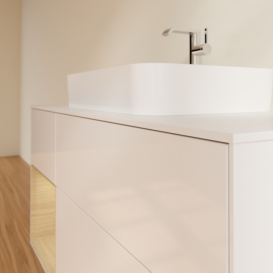 Тумба под раковину Villeroy & Boch Finion 120х50,1 см с подсветкой МДФ глянцевый белый лак/стекло белое матовое F411PCGF