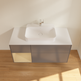 Тумба под раковину Villeroy & Boch Finion 120х50,1 см с подсветкой МДФ антрацит матовый лак/стекло белое матовое F411PCGK