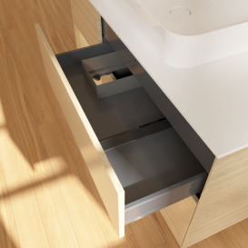 Тумба под раковину Villeroy & Boch Finion 120х50,1 см с подсветкой МДФ шпон дуба/стекло белое матовое F411PCPC