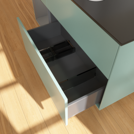 Тумба под раковину Villeroy & Boch Finion 120х50,1 см с подсветкой МДФ оливковый матовый лак/стекло черное матовое F412GKGM