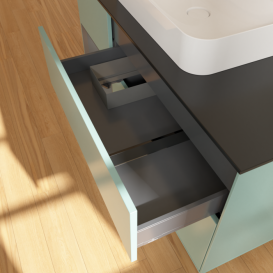 Тумба под раковину Villeroy & Boch Finion 120х50,1 см с подсветкой МДФ оливковый матовый лак/стекло черное матовое F412GKGM