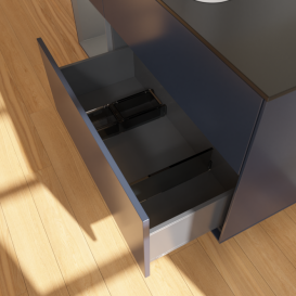 Тумба под раковину Villeroy & Boch Finion 120х50,1 см с подсветкой МДФ темно-синий матовый лак/стекло черное матовое F412GKHG