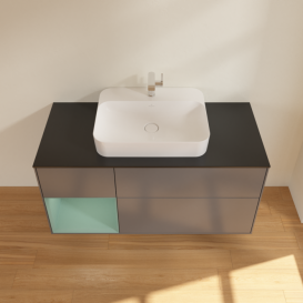 Тумба під раковину Villeroy & Boch Finion 120х50,1 см із підсвічуванням МДФ антрацит матовий лак/скло чорне матове F412GMGK