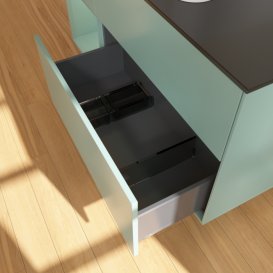 Тумба под раковину Villeroy & Boch Finion 120х50,1 см с подсветкой МДФ оливковый матовый лак/стекло черное матовое F412GMGM