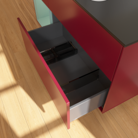 Тумба под раковину Villeroy & Boch Finion 120х50,1 см с подсветкой МДФ пион матовый лак/стекло черное матовое F412GMHB