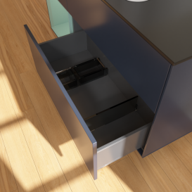 Тумба под раковину Villeroy & Boch Finion 120х50,1 см с подсветкой МДФ темно-синий матовый лак/стекло черное матовое F412GMHG