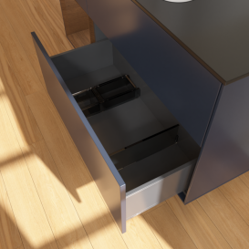 Тумба под раковину Villeroy & Boch Finion 120х50,1 см с подсветкой МДФ темно-синий матовый лак/стекло черное матовое F412GNHG