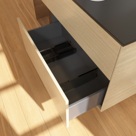 Тумба под раковину Villeroy & Boch Finion 120х50,1 см с подсветкой МДФ шпон дуба/стекло черное матовое F412GNPC