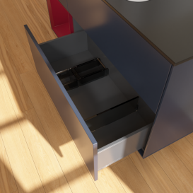 Тумба под раковину Villeroy & Boch Finion 120х50,1 см с подсветкой МДФ темно-синий матовый лак/стекло черное матовое F412HBHG