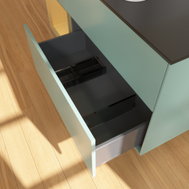 Тумба под раковину Villeroy & Boch Finion 120х50,1 см с подсветкой МДФ оливковый матовый лак/стекло черное матовое F412HFGM