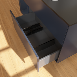 Тумба под раковину Villeroy & Boch Finion 120х50,1 см с подсветкой МДФ темно-синий матовый лак/стекло черное матовое F412HGHG