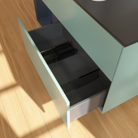 Тумба под раковину Villeroy & Boch Finion 120х50,1 см с подсветкой МДФ оливковый матовый лак/стекло черное матовое F412HGGM