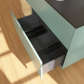 Тумба под раковину Villeroy & Boch Finion 120х50,1 см с подсветкой МДФ оливковый матовый лак/стекло черное матовое F412PCGM