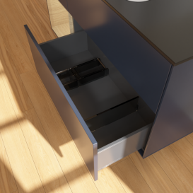 Тумба под раковину Villeroy & Boch Finion 120х50,1 см с подсветкой МДФ темно-синий матовый лак/стекло черное матовое F412PCHG