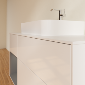 Тумба под раковину Villeroy & Boch Finion 120х50,1 см с подсветкой МДФ глянцевый белый лак/стекло белое матовое G411GJGF