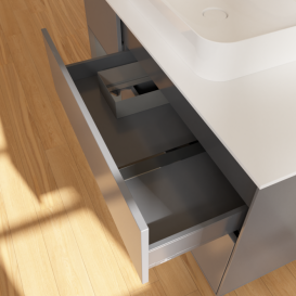 Тумба под раковину Villeroy & Boch Finion 120х50,1 см с подсветкой МДФ антрацит матовый лак/стекло белое матовое G411GKGK