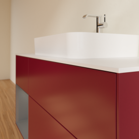 Тумба под раковину Villeroy & Boch Finion 120х50,1 см с подсветкой МДФ пион матовый лак/стекло белое матовое G411GKHB