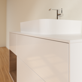 Тумба под раковину Villeroy & Boch Finion 120х50,1 см с подсветкой МДФ глянцевый белый лак/стекло белое матовое G411GNGF