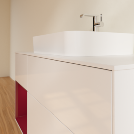 Тумба под раковину Villeroy & Boch Finion 120х50,1 см с подсветкой МДФ глянцевый белый лак/стекло белое матовое G411HBGF