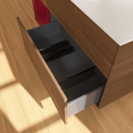 Тумба под раковину Villeroy & Boch Finion 120х50,1 см с подсветкой МДФ шпон грецкого ореха/стекло белое матовое G411HBGN