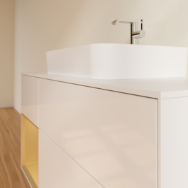 Тумба под раковину Villeroy & Boch Finion 120х50,1 см с подсветкой МДФ глянцевый белый лак/стекло белое матовое G411HFGF