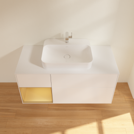 Тумба под раковину Villeroy & Boch Finion 120х50,1 см с подсветкой МДФ белый матовый лак/стекло белое матовое G411HFMT