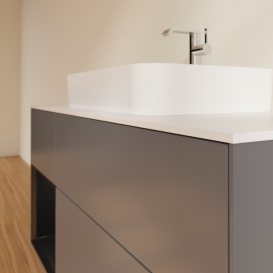 Тумба под раковину Villeroy & Boch Finion 120х50,1 см с подсветкой МДФ антрацит матовый лак/стекло белое матовое G411PDGK