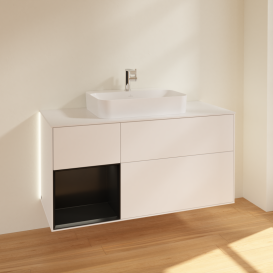 Тумба под раковину Villeroy & Boch Finion 120х50,1 см с подсветкой МДФ белый матовый лак/стекло белое матовое G411PDMT