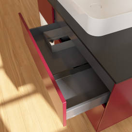 Тумба под раковину Villeroy & Boch Finion 120х50,1 см с подсветкой МДФ пион матовый лак/стекло черное матовое G412GFHB