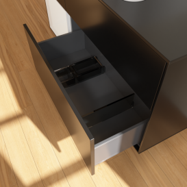 Тумба под раковину Villeroy & Boch Finion 120х50,1 см с подсветкой МДФ черный матовый лак/стекло черное матовое G412GFPD