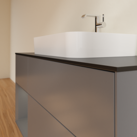 Тумба под раковину Villeroy & Boch Finion 120х50,1 см с подсветкой МДФ антрацит матовый лак/стекло черное матовое G412GKGK