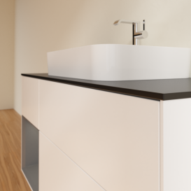 Тумба под раковину Villeroy & Boch Finion 120х50,1 см с подсветкой МДФ белый матовый лак/стекло черное матовое G412GKMT