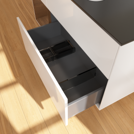 Тумба под раковину Villeroy & Boch Finion 120х50,1 см с подсветкой МДФ глянцевый белый лак/стекло черное матовое G412GNGF