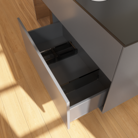 Тумба под раковину Villeroy & Boch Finion 120х50,1 см с подсветкой МДФ антрацит матовый лак/стекло черное матовое G412GNGK